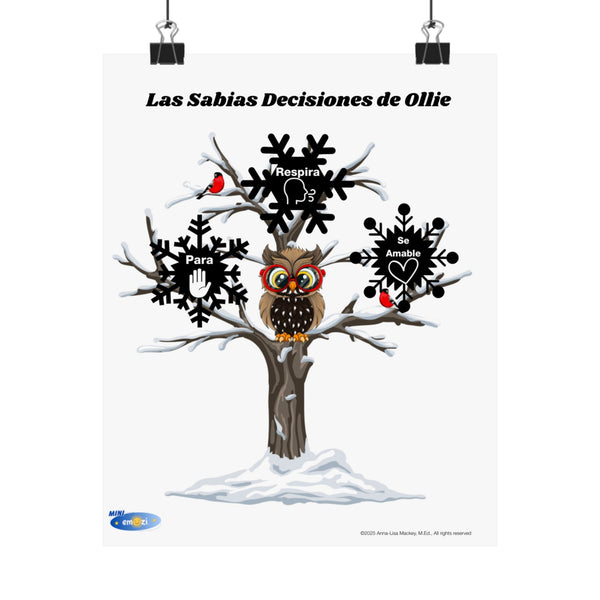Mini Emozi® Winter Halt, Hoot, Heart Large Poster (Spanish)