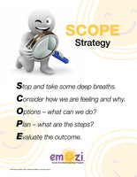 SCOPE Strategy poster for Emozi® SEL Program for Middle School Students