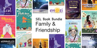 Book covers from the Emozi® Grade 6 Family & Friendship SEL Book Bundle includes ten fiction and nonfiction titles.